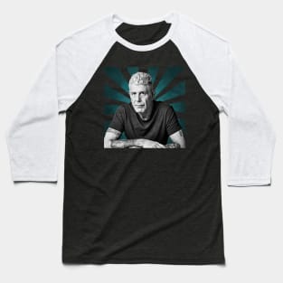 Anthony Bourdain II Retro Pixel II 70s Baseball T-Shirt